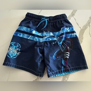 DC Comics Blue Beetle Boys UPF 50+ Swim Trunks Size 5/6